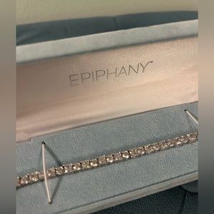 25% OFF - Diamonique Epiphany Platinum Clad Princess and Round Cut Bracelet
